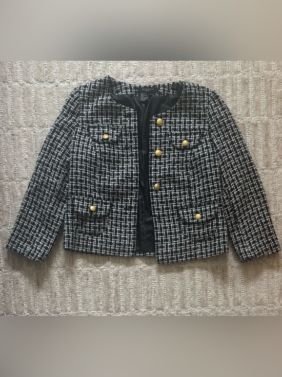 Sandro Jackets & Blazers - Sandro Black & White Tweed Jacket with Gold Buttons